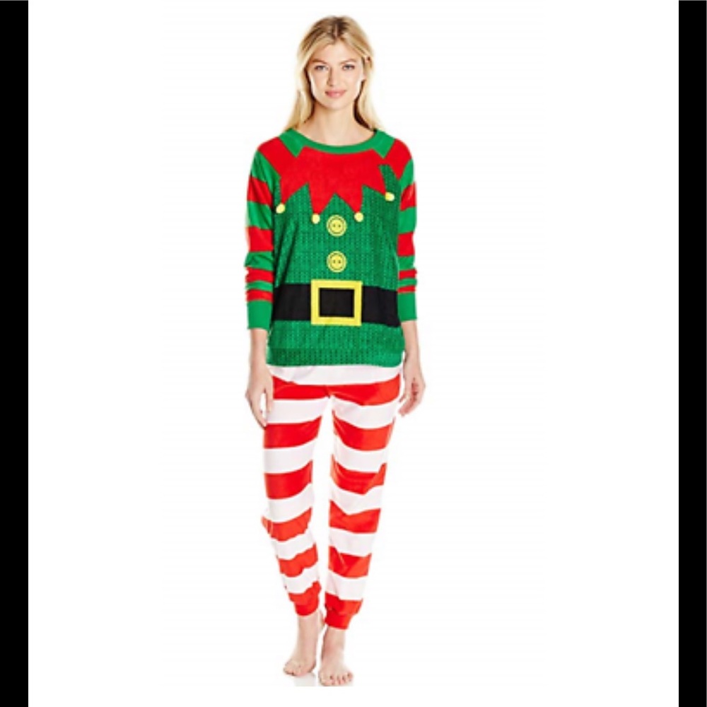 🎄Planet Sleep Women's Ugly Sweater Elf Pajama Set